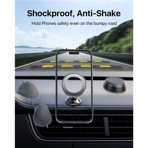 Magnetic Phone Holder for Car [All-Metal for MagSafe Car Mount - Picture 4 of 6